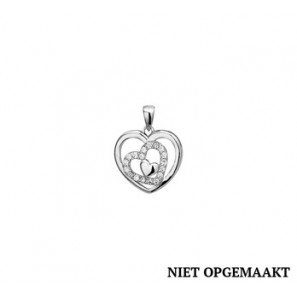 Zilveren hanger RH hartje met zirconia's - 3160476