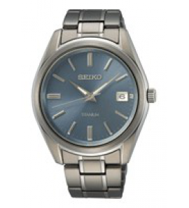 Seiko heren new link titanium bracelet lichtblauw 100m wr - 3210881