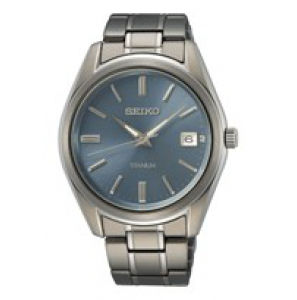 Seiko heren new link titanium bracelet lichtblauw 100m wr - 3210881
