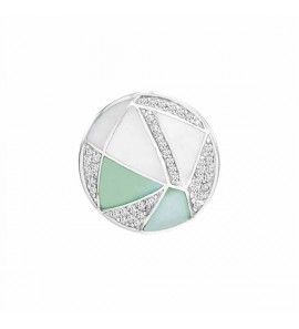 MY iMenso Mezza (24mm) insignia "Triangle Mosaic Green" shell mosaic - 3200829