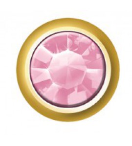 Prik-oorknop verguld bol zirkonia rosé 4 mm - 3200831