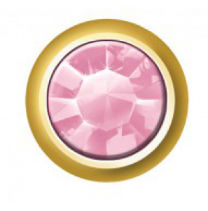 Prik-oorknop verguld bol zirkonia rose 4 mm - 3200831