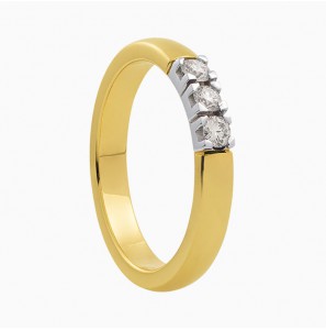 Eclat alliance ring gg met 3 x 0.02 crt. - 3200934