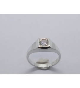 Zilver Engelse heren ring mt. 19 - 3222293