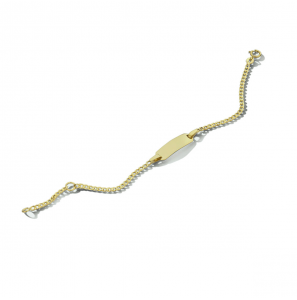 9k graveerarmband gourmette 4-zijdes geslepen plaat 5,0 mm 11-13 cm - 3222944