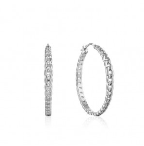 Ania Haie Curp Chain Hoop Earrings M - 3200873