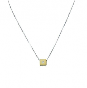 Goud WG anker collier met vk hanger cz 42 cm - 3223994