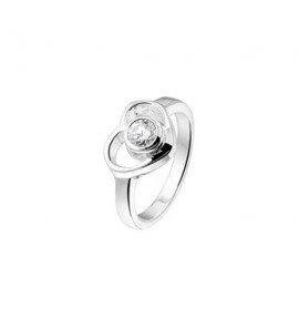 Zilver RH kinderring hartje open met zirkonia mt. 14 - 3202028