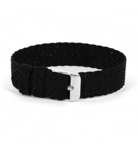 Perlon band zwart sluiting wit 16 mm - 3201115