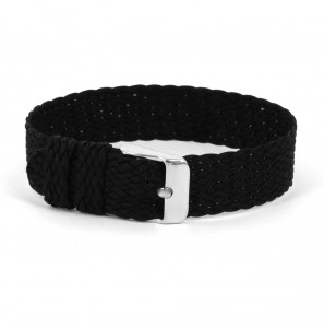 Perlon band zwart sluiting wit 16 mm - 3201115