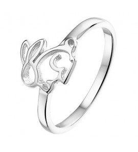 Zilver RH kinderring konijn mt. 14 - 3202025