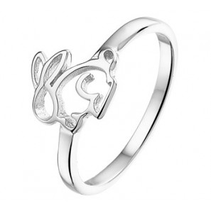 Zilver RH kinderring konijn mt. 14 - 3202025