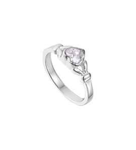 Zilver RH kinderring hartje zirkonia mt. 14 - 3202027