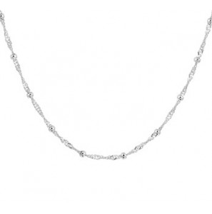 Zilver RH collier singapoer/bolletjes 50 cm - 3200996