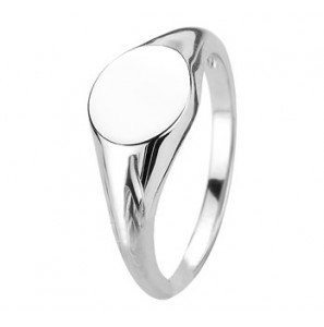 Zilver RH dames ring met ovaal schild mt. 17¥ - 3200988