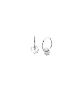 Zilver RH creolen 17 mm met klaver - 3201064