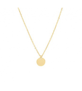 Goud collier anker 1.1 mm met rond plaatje 8 mm   41-44 cm - 3201072