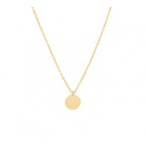 Goud collier anker 1.1 mm met rond plaatje 8 mm   41-44 cm - 3201072