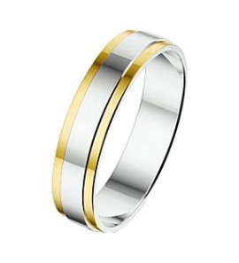 Amorio ring zilver met goud AL764-4.5 mm - 3224024