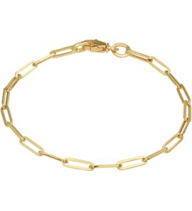 Goud armband paperclip vierkante buis 3,0 mm 18 cm - 3201222