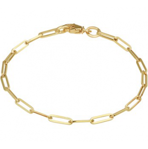 Goud armband paperclip vierkante buis 3,0 mm 18 cm - 3201222