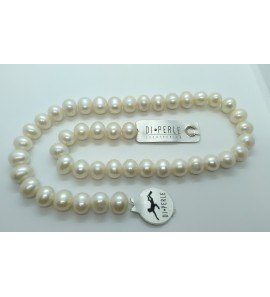 Di-Perle collier zoetwaterparel ovaal wit 10-11 mm 45 cm - 3201226