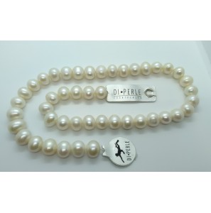 Di-Perle collier zoetwaterparel ovaal wit 10-11 mm 45 cm - 3201226
