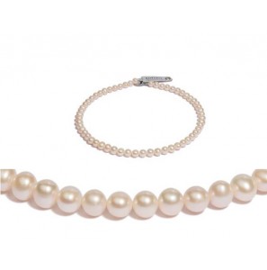 Di-Perle collier zoetwaterparel  wit 8 - 9 mm 45 cm - 3201229
