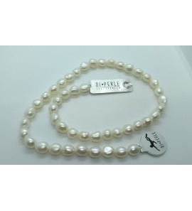 Di-Perle collier zoetwaterparel barok wit 8 - 9 mm 45 cm - 3201230