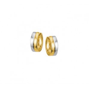 Goud klap oorringen vierkant 14x4.2 mm - 3210693