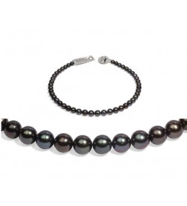 Di-Perle collier Tahiti barok zwart 8.2-11.8 mm 40 cm - 3201242