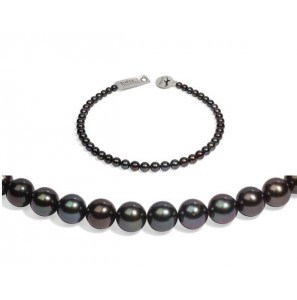 Di-Perle collier Tahiti barok zwart 8.2-11.8 mm 40 cm - 3201242