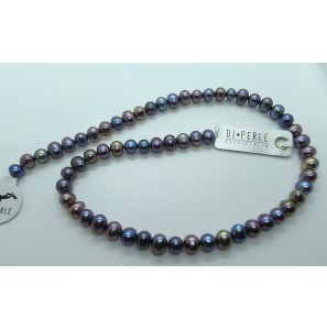 Di-Perle collier zoetwater purple 7-8 mm 45 cm - 3201244