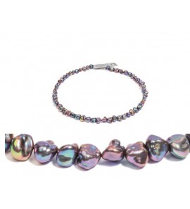 Di-Perle collier zoetwater barok Keshi purple 45 cm - 3201245