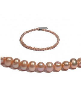 Di-Perle collier zoetwater zalm 9-10 mm 45 cm - 3201251