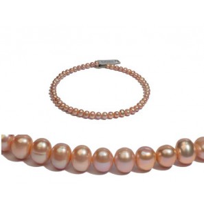 Di-Perle collier zoetwater zalm 9-10 mm 45 cm - 3201251