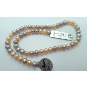 Di-Perle collier zoetwater zalm/purple 8-8.5 mm 45 cm - 3201253