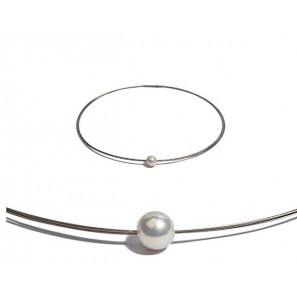 Di Perle edelstaal collier 5-rij met zoetwater parel wit 10-11 mm 42 cm - 3201256