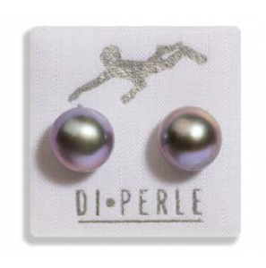 Di Perle oorknop met zoetwater parel grijs 9-10 mm - 3201263