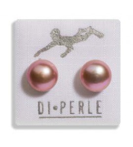 Di Perle oorknop met zoetwater parel zalm 9-10 mm - 3201264