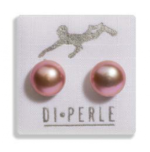 Di Perle oorknop met zoetwater parel zalm 9-10 mm - 3201264