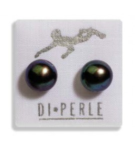 Di Perle oorknop met zoetwater parel antrasiet 9-10 mm - 3201265