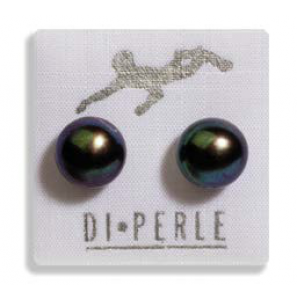 Di Perle oorknop met zoetwater parel antrasiet 9-10 mm - 3201265