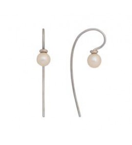 Di Perle oorhanger met zw parel wit 6.5-7 mm - 3201274