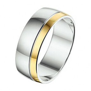 Amorio ring zilver met goud AL747-6 - 3224009