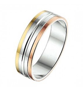 Amorio ring zilver met roze en geel goud AL757-5 - 3224014