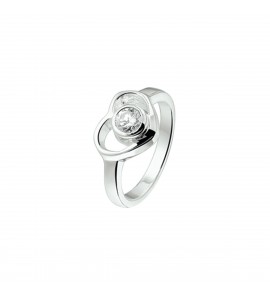 Zilver RH kinderring hartje open met zirkonia mt. 15 - 3224097