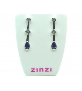 ZINZI zlv. oorst. staaf rond/vk/druppel blauw/zirc. - 3201337