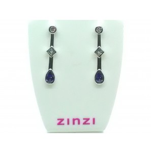 ZINZI zlv. oorst. staaf rond/vk/druppel blauw/zirc. - 3201337