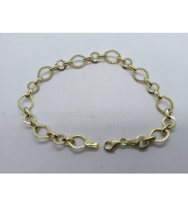 Goud armband ovaal en rondjes 19 cm - 3211295